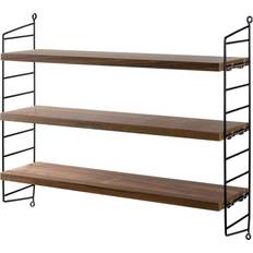 String Wall Shelves String Pocket Walnut/Black Wall Shelf 60cm