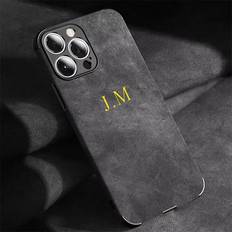 Temu Custom Name Luxury Lambskin Matte Leather Case