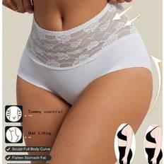 Shein High Waist Postpartum Lace Detail Seamless Tummy Control Shapewear Pants - For Women