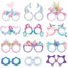 Text & Letters Photoprops Shein 12PCS Mermaid Theme Paper Glasses