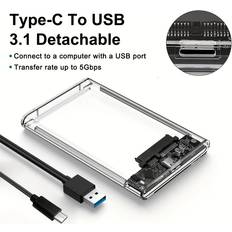 Temu 2.5 Inch External Hard Drive Enclosure SATA To USB 3.1