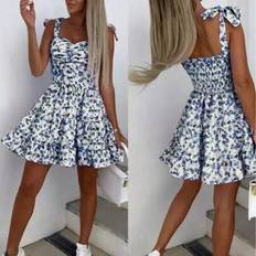 Shein Dresses Shein New Arrival Tie-Up Bow Ditsy Floral Mini Dress