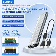 Externa lagringschassin Temu Eaget M.2 SATA Transparent USB 3.2 Type-C Adapter