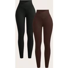 Shein Underwear Shein Women Solid Color High Waist Leggings