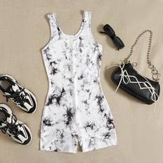 Tie Dye Jumpsuits & Overalls Shein Plus Tie Dye Unitard Romper - Summer