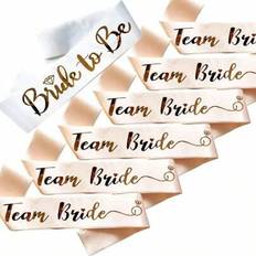 Shein 7pcs White Pink Bride To Be Sash Set