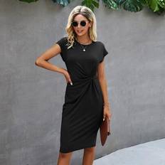 Fitted dress Fancy Dress Shein Twist Solid Fitted Dress