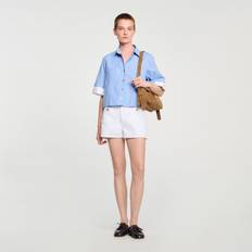 Flare Shorts Sandro Short En Denim - Blanc