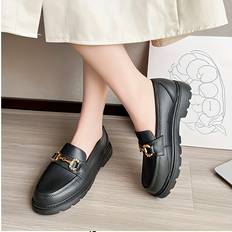 Shoes Temu Elegant Loafers Beige Tpu Slip-On Shoes - Beige