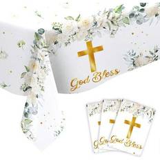 Table Cloths on sale Shein White Floral Cross Disposable Tablecloth
