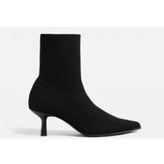 Stilettklack Kängor & Boots Stradivarius Knit High-Heel Ankle Boots - Black