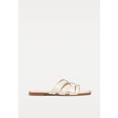 Stradivarius Flat Strappy Slider Sandals - White