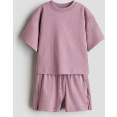 H&M Girls 2-Piece Cotton Set - Dark Dusty Pink