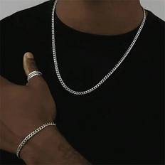 Men Jewellery Sets Shein Stainless Steel Street Hip-Hop Chain Necklace Set - Halloween