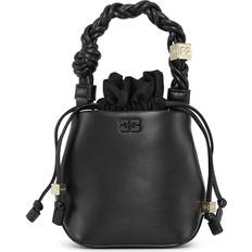 Bucket Bags Ganni Braided Handle Mini Bucket Bag with Drawstring Closure - Black