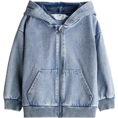 H&M Zip Through Twill Hoodie - Blue