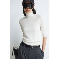 H&M White Jumpers H&M Polo-neck Jumper - White