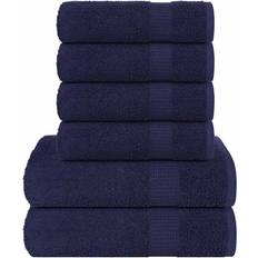 Handdoeken vidaXL 6-delige Handdoekenset 360 g/m 100% Katoen Marineblauw