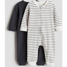 H&M Baby Patterned Cotton Pyjamas - Dark Grey