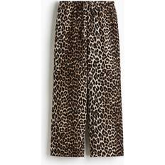 Pyjama's H&M Dames Pyjamabroek Van Mousseline - Beige/Luipaarddessin