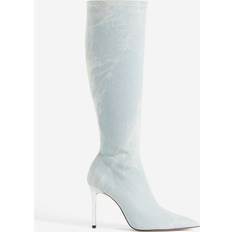 Blue - Women High Boots H&M Light Denim Blue Knee High Boots - Blue