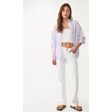 Purple Shirts Stradivarius Linen Blend Shirt - Mauve