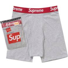 Supreme Men's Underwear Supreme Hanes Boxer Briefs 2 Pack - Heather Grey