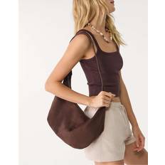 Stradivarius Moon Crossbody Bag With Buckle - Brown