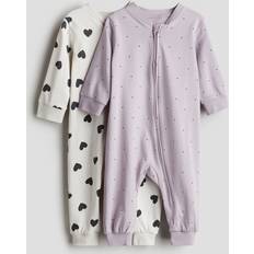 H&M Baby Patterned Cotton Pyjamas - Light Purple