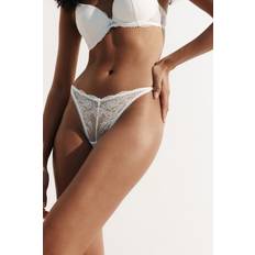 H&M White Knickers H&M Lace Tanga Thong Briefs 2-Pack - White