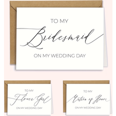 Wedding Cards & Invitations Shein 1pc Elegant Bridesmaid/Matron Of Honor Wedding Day Card
