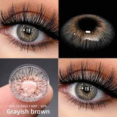 2pcs Grey-Brown Color Cosmetic Soft Contact Lenses