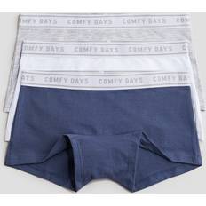 Cotton Boxer Shorts H&M Girls 3-Pack Boxer Briefs - Blue/White/Light Grey