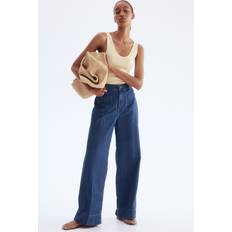 H&M Wide High Jeans Damen - Denimblau
