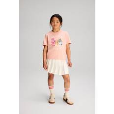 Jersey Tops H&M Print Motif Cotton T-shirt - Pink/Bluey