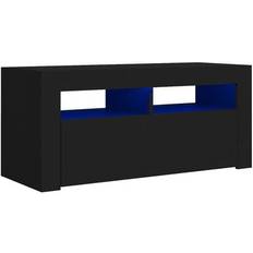 Hyllplan TV-bänkar vidaXL LED Lights Black TV-bänk 90x40cm