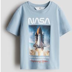 Kinderbekleidung H&M Jungen T-Shirt Mit Print Blau NASA