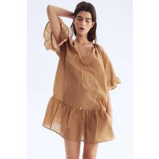 Kleider H&M Tunikakleid Mit Bindedetail - Dunkelbeige