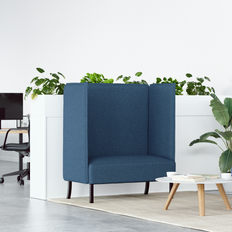 vidaXL Hög Rygg Blå 109x56x121 cm Tyg Soffa