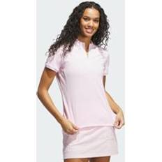 Adidas Pink Polo Shirts adidas Jacquard Short Sleeve Polo Shirt - Clear Pink