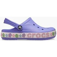 Dame - Syntetisk Træsko Crocs Bayaband Flower Band Clogs Digital - Violet
