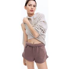 Shorts H&M Damen Sweatshorts Dunkles Taupe