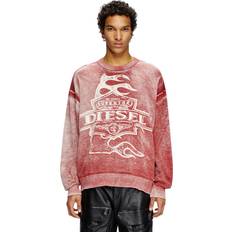 Diesel Knitted Sweaters Jumpers Diesel Pull Maille Logo Imprimé Inversé - Rouge