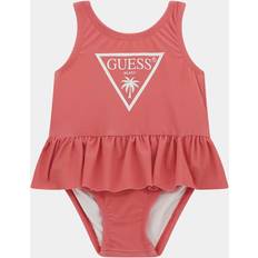 Guess Swimwear Guess Triangle Logo One Piece Sweamsuit - Red