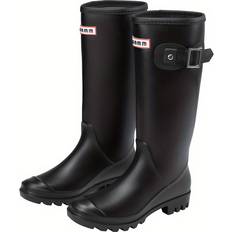 Wellingtons Temu Women Rubber Rain Boots With Elastic Sides Adjustable Laces - Black/Green