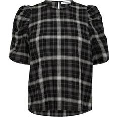 Bluser Co'Couture Sallycc Check Ss Blouse Bluse - Black