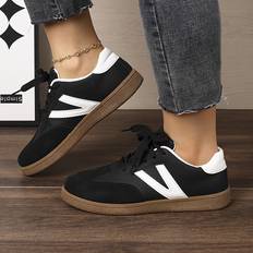 Trainers Temu Women's Casual Low-top Sneakers Breathable Microfiber Upper Non-slip Rubber Sole - White