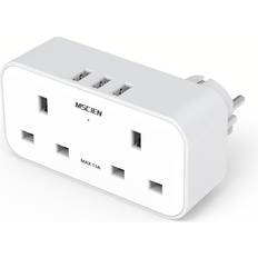 Temu Uk To Eu Travel Adapter 3 USB 2 AC