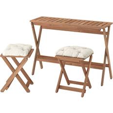 IKEA Loungeset IKEA Nämmarö Bord Och 2 Pallar Ljusbrunlaserad 108x37 cm Loungeset