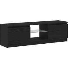 Svarta TV-bänkar på rea vidaXL TV Bänk Med LED Lampor Svart EK 120x30x36 cm TV-bänk